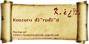 Koszoru Árpád névjegykártya