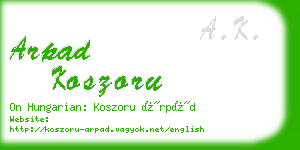 arpad koszoru business card